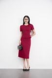  Set áo peplum chân váy A đứng chất chéo Hàn dày dặn 
