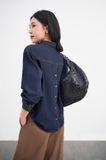  Áo sơ mi dài tay cổ đức chất jean giấy mềm mại 