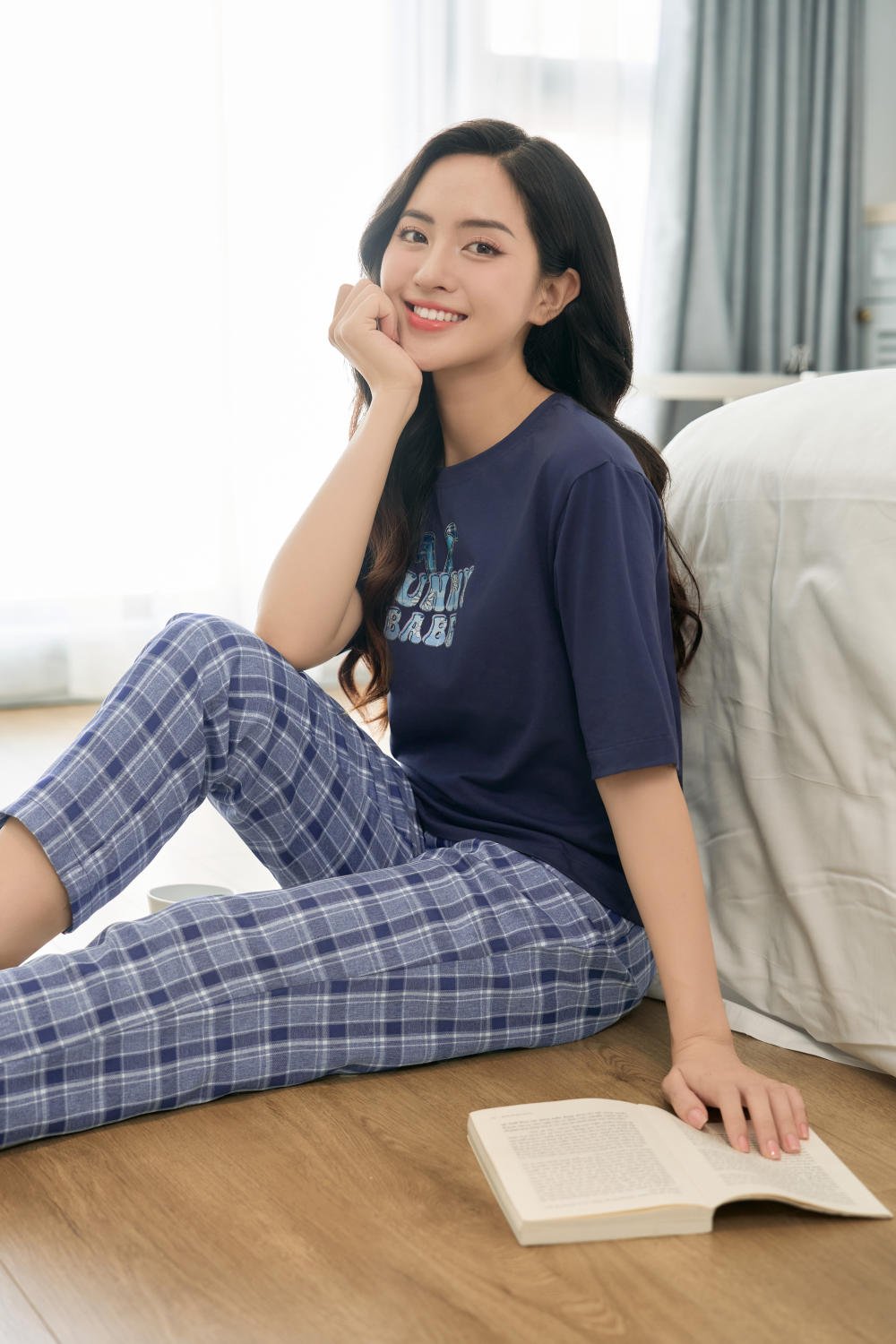 bộ kẻ caro mặc nhà