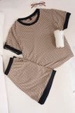  Bộ đồ mặc nhà Cardina vải cotton 4 chiều kẻ ngang phối gấu 
