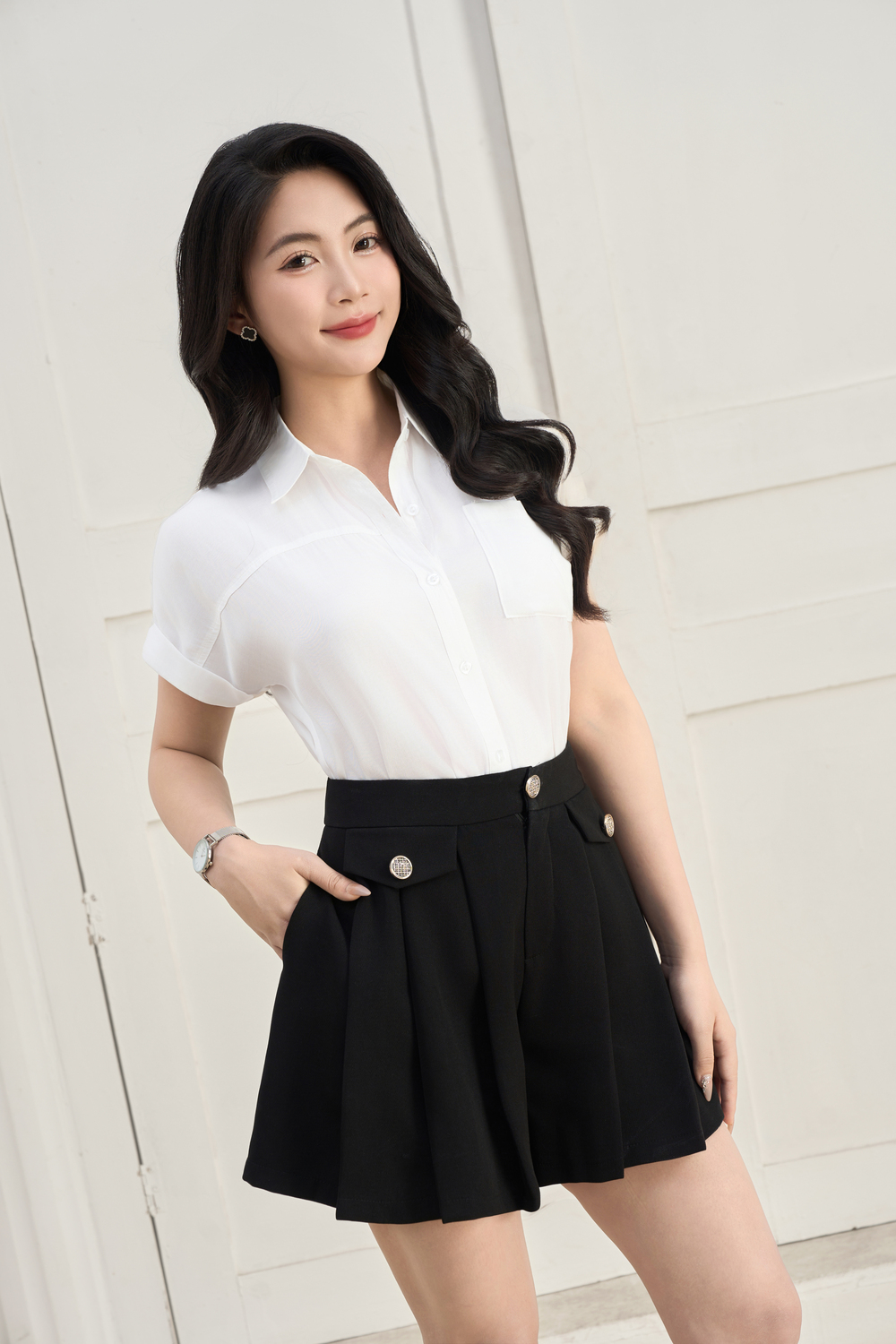 áo sơ mi trắng tay ngắn