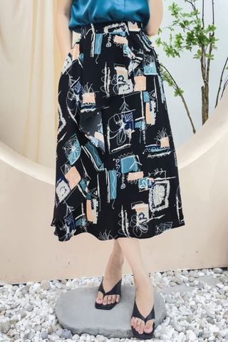 Chân váy mango can bèo họa tiết nữ tính, chân váy cao cấp Cardina