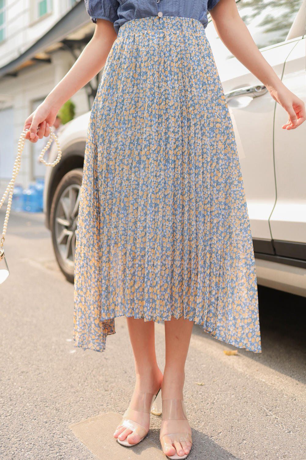 Chân váy xoè dáng dài von ren họa tiết đẹp - Chân váy | ThờiTrangNữ.vn