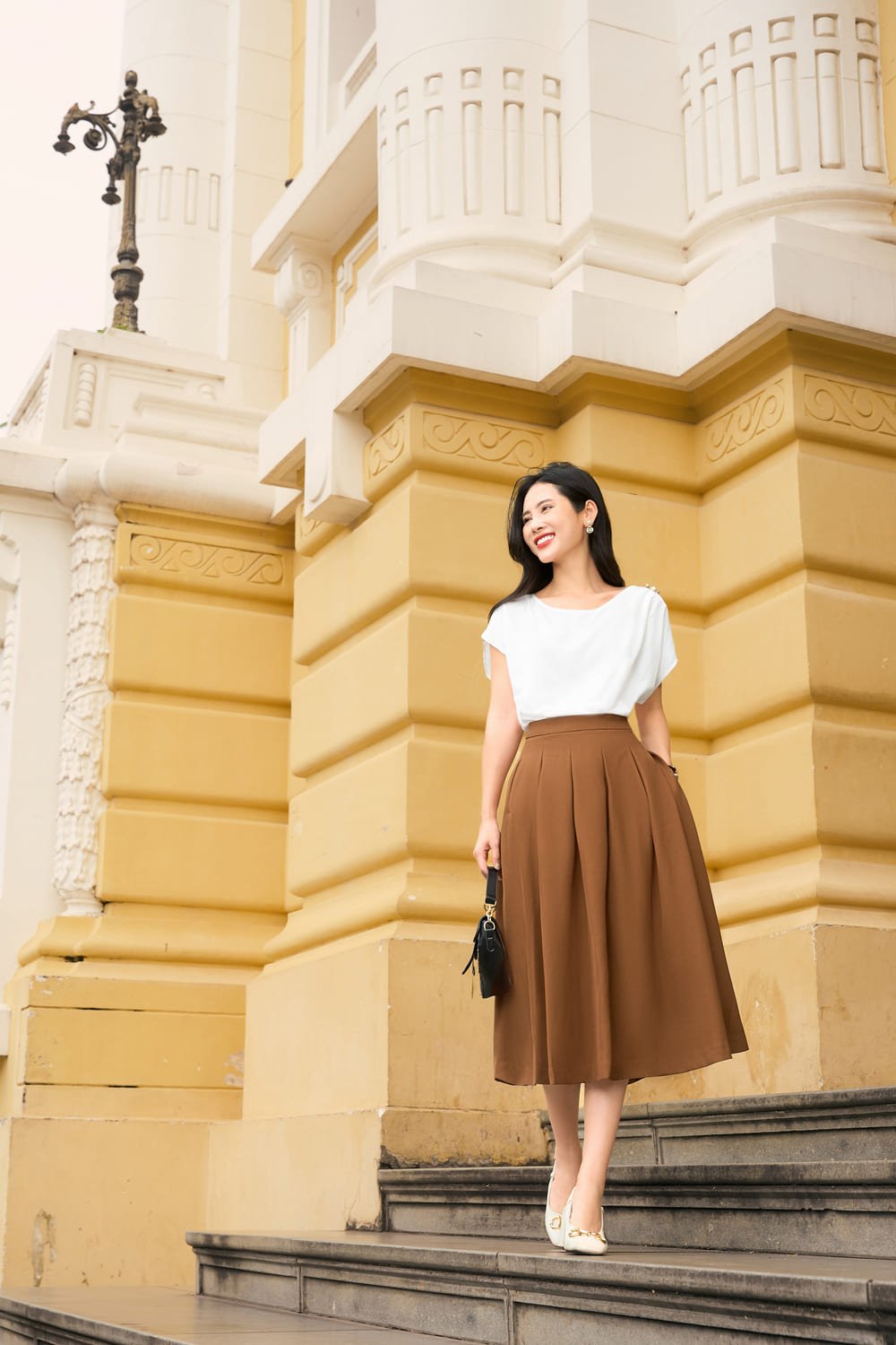 chân váy xòe công sở