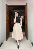  Chân váy midi dáng chữ A bổ mảnh kèm đai rời 