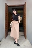  Chân váy midi dáng chữ A bổ mảnh kèm đai rời 