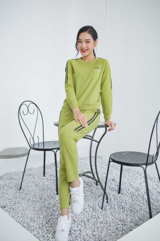 Bộ thu đông mặc nhà chất cotton dài tay quần suông