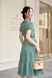  Đầm lụa Hàn Châu cổ phối thắt eo nhẹ nhàng, nữ tính 