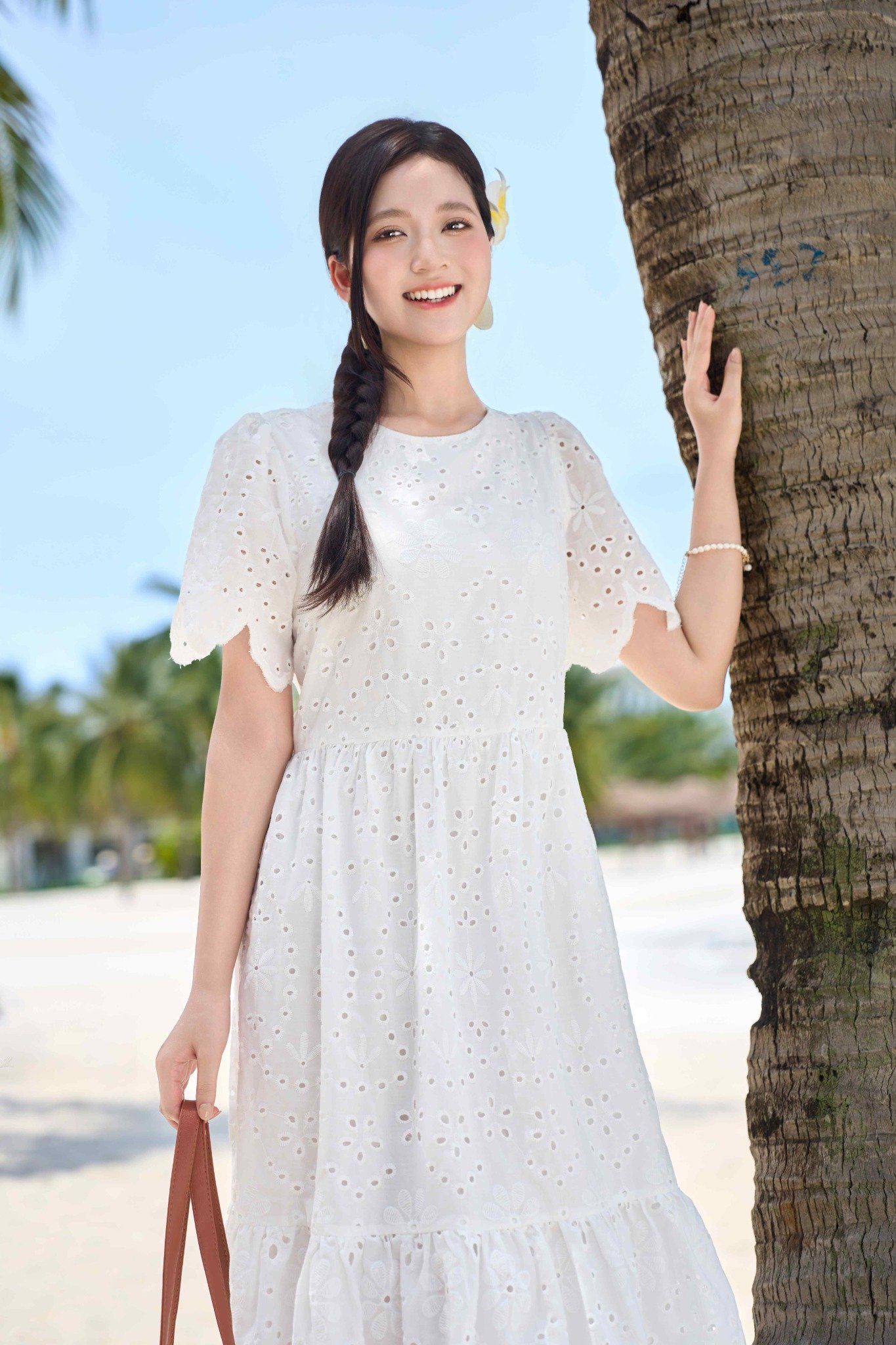 mẫu đầm maxi voan đi biển