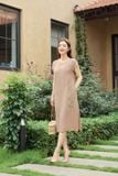  Đầm suông nữ NOHU 2026 chất liệu đũi Bamboo dáng tay liền thêu hoa 