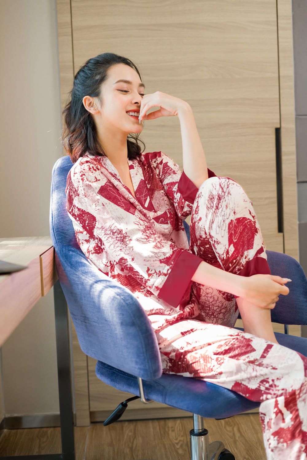  Bộ mặc nhà chất lụa, kiểu dáng tay vừa Kimono Nhật Bản 