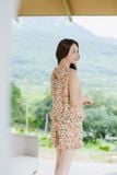  Đồ mặc nhà dáng đùi phối áo sát nách gấu bèo chất lụa Hàn Châu 