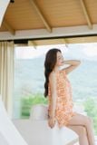  Đồ mặc nhà dáng đùi phối áo sát nách gấu bèo chất lụa Hàn Châu 
