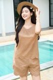  Bộ Đồ Mặc Nhà Nữ Cardina Dáng Thô Thêu Hoa Vải Thô Thêu 