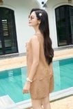  Bộ Đồ Mặc Nhà Nữ Cardina Dáng Thô Thêu Hoa Vải Thô Thêu 