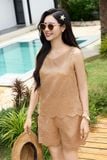  Bộ Đồ Mặc Nhà Nữ Cardina Dáng Thô Thêu Hoa Vải Thô Thêu 