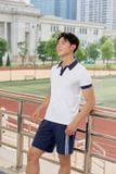  Bộ thể thao nam chất cotton áo polo tay cộc phối màu trẻ trung 