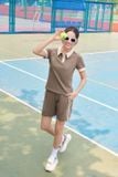  Bộ thể thao nữ Cardina chất cotton cổ polo tay cộc dáng đùi 