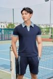  Bộ thể thao nam chất cotton áo polo tay cộc phối màu trẻ trung 