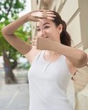  Găng tay chống nắng nữ dài chất liệu sợi lạnh Icetext cản 100% UV 
