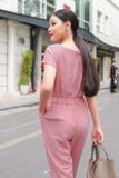  Jumsuit dài sang chảnh chất đũi cổ vuông dáng quần baggy tôn chiều cao 