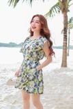  Jumpsuit ngắn giả váy chất liệu tơ tằm, kiểu dáng vai bèo quần đùi quyến rũ hiện đại 