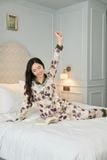  Bộ pyjama dài tay phối cổ quần dài chất lụa cao cấp 