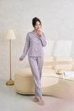  Pyjama quần dài áo dài phối gấu chất lụa satin thoáng mát 