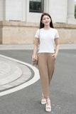  Quần baggy nữ Cardina chất đũi bamboo cạp chun có túi 