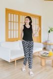  Quần baggy nữ cạp chun chất lụa Hàn Châu hoạ tiết 
