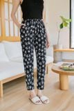  Quần baggy nữ cạp chun chất lụa Hàn Châu hoạ tiết 