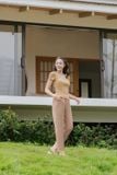  Quần baggy nữ Cardina chất đũi bamboo cạp chun có túi 