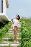  Quần baggy nữ cạp chun chất lụa Hàn Châu hoạ tiết 