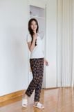  Quần baggy nữ cạp chun chất lụa Hàn Châu hoạ tiết 