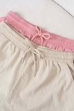  Quần Short Nữ Younger by Cardina Dáng A Vải Thô Linen Gấu Ren 