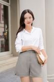  Quần short nữ Cardina chất liệu linen dáng cạp cao 