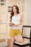  Quần đùi dáng A chất đũi cao cấp cạp chun có túi 