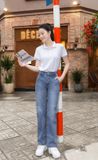  Quần Jeans Nữ Cardina Cao Cấp Dáng Ống Đứng Có Khuy Khỏe Khoắn Trẻ Trung 