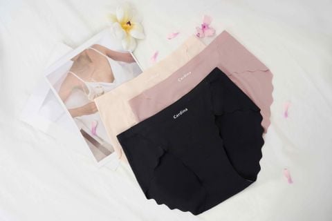 Quần lót nữ Cardina dòng Younger vải su lạnh thiết kế không đường may vạt chéo viền sóng