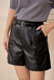  Quần short, quần đùi nữ chất da dáng cạp cao kèm thắt lưng rời 