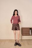  Quần short, quần đùi nữ chất da dáng cạp cao kèm thắt lưng rời 