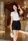  Quần short jean nữ Cardina thiết kế cạp cao tôn dáng 