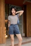  Quần short jean nữ Cardina thiết kế cạp cao tôn dáng 