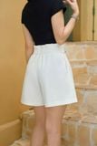  Quần short nữ Cardina vải tuytsi Hàn dáng cạp cao ống rộng 