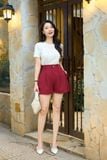 Quần sooc nữ Cardina Trendy chất tuýt si dáng chữ A 
