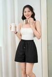  Quần Short Nữ Cardina Dáng A Cạp Chun Vải Thô Linen Túi Tiện Lợi 