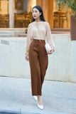  Quần culottes chất đũi Nhật mềm mại, khuy cài chun sau cúc trước có khóa 