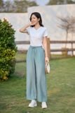  Quần suông cạp chun nữ có túi chất đũi Bamboo cao cấp 