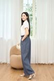  Quần Jean nữ Cardina dòng Younger vải jean thiết kế dáng suông kẻ sọc 