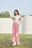  Quần ống suông tăm nữ chất sợi tre cạp chun túi 2 bên 